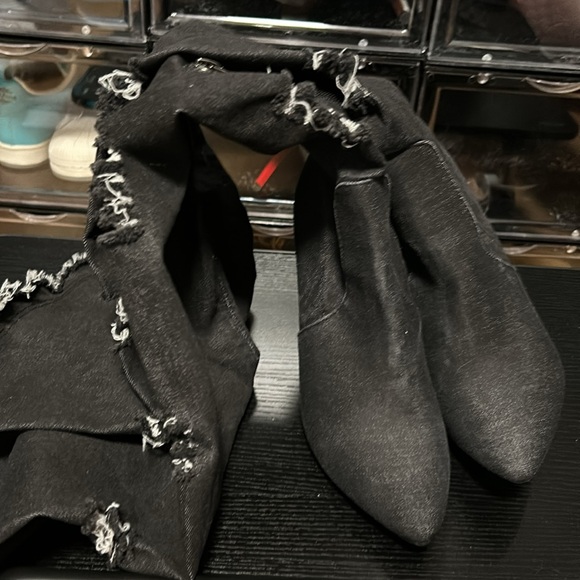 Jeans knee high reaped boots - Picture 3 of 4